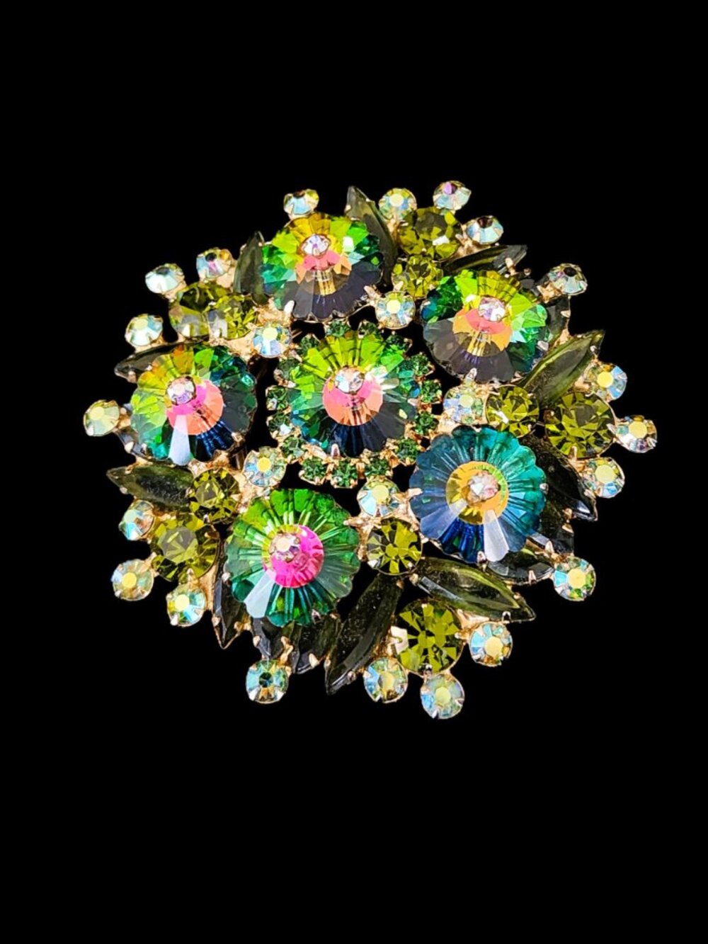 RARE Vintage Juliana D&E Watermelon Rivoli Large Statement Brooch - Picture 8 of 9
